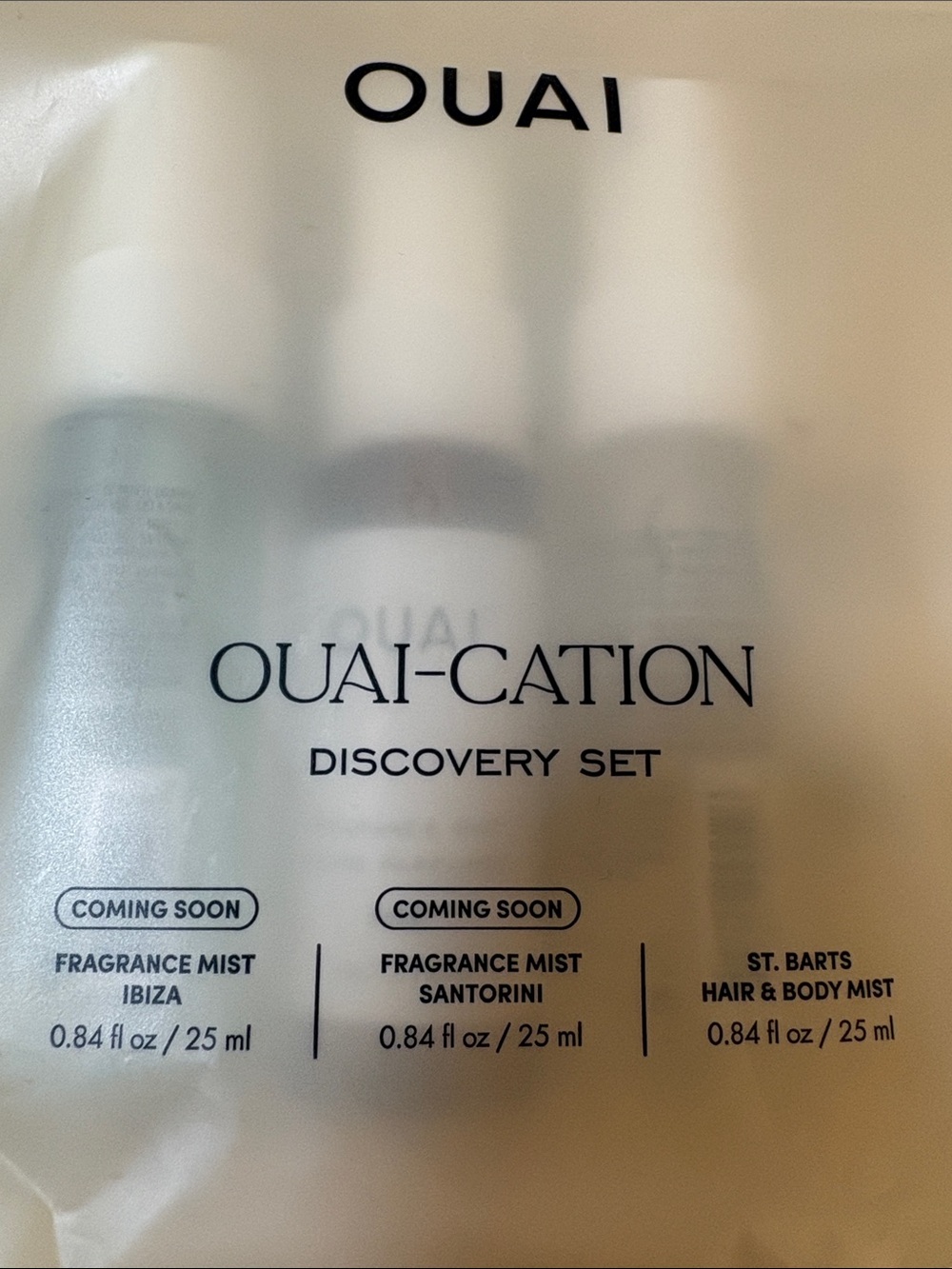 OUAI Frosted Cream Discovery Pouch with Mini Fragrance Sprays